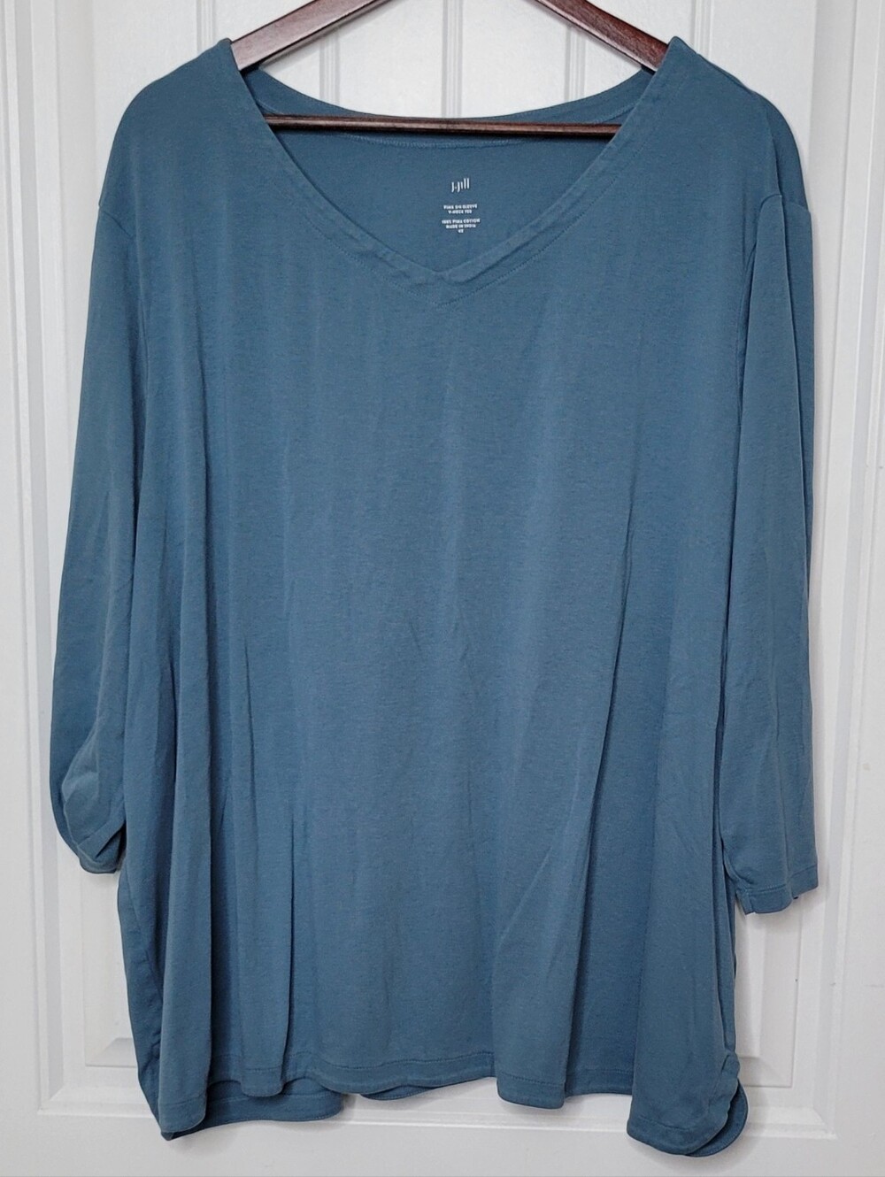 J. Jill Dusty Blue V-Neck Blouse